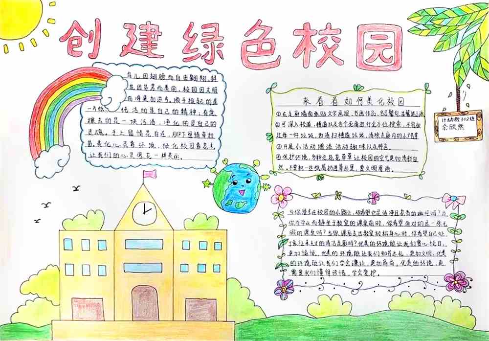 校园环保手抄报内容，倡导绿色生活，共建美好校园