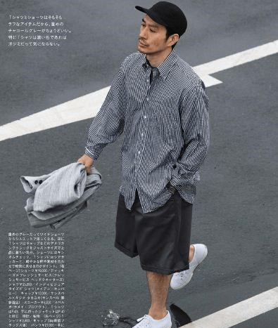 时尚混搭，长袖衬衣与短裤的完美结合