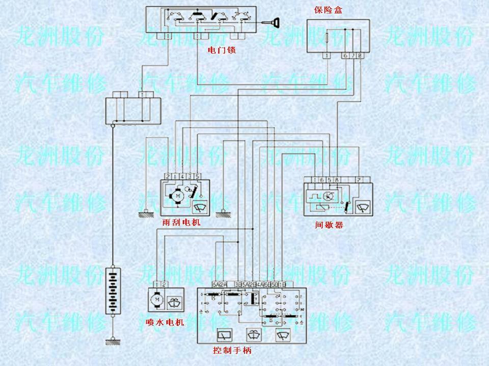 陆风X6雨刮喷水电机电路图详解