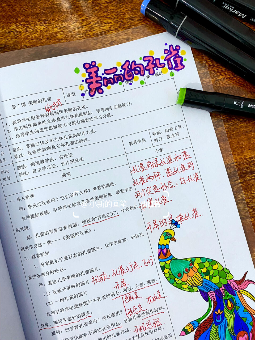 大班美术活动美丽的孔雀的反思