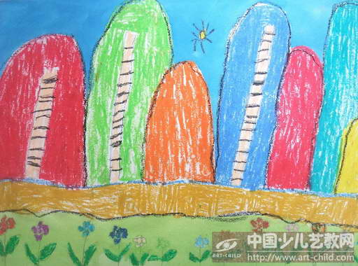小班美术教案，大山的美景