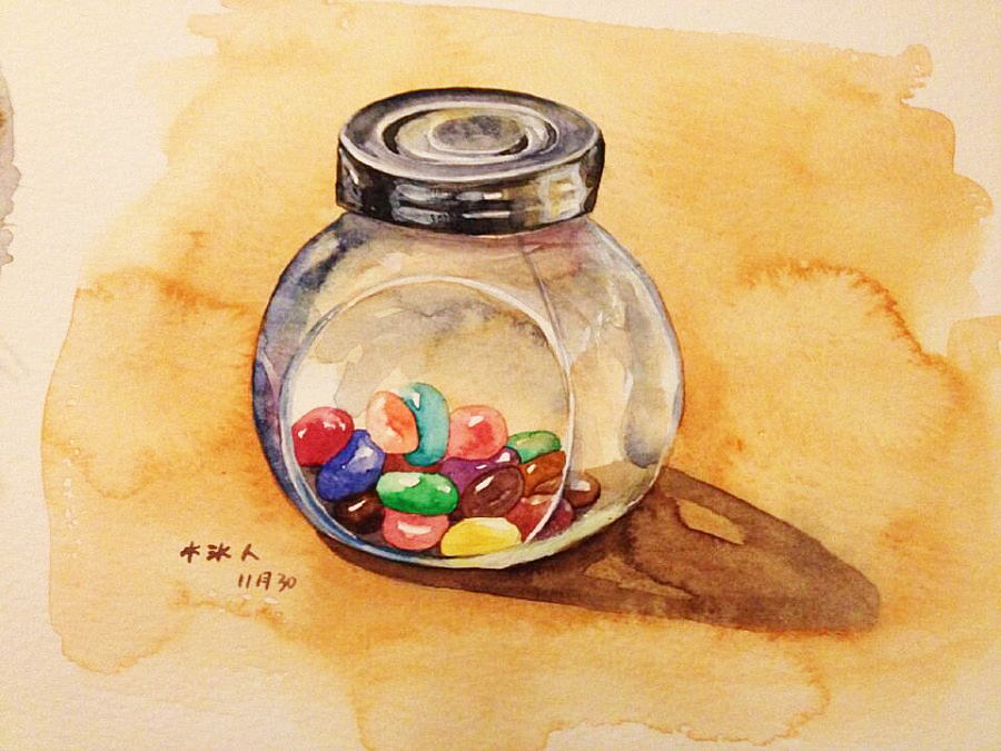美术瓶里画糖豆教案